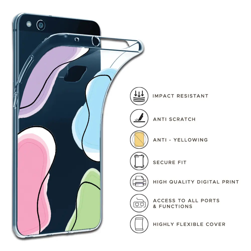 Mix Color - Clear Printed Silicone Case For OnePlus Infographic