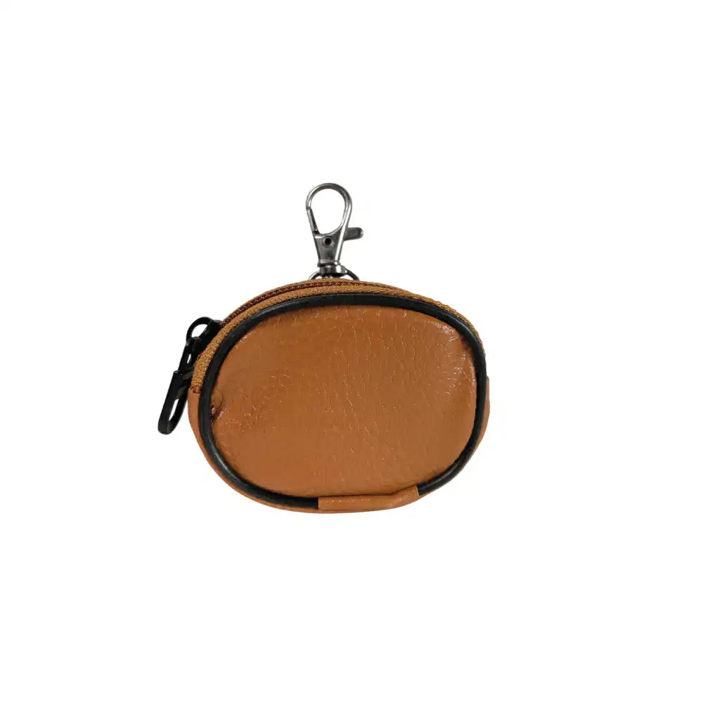 Premium Leather Keychain Coin Pouch Case with Zipper & Clip Hook