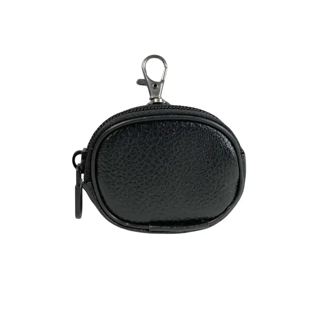 Premium Leather Keychain Coin Pouch Case with Zipper & Clip Hook