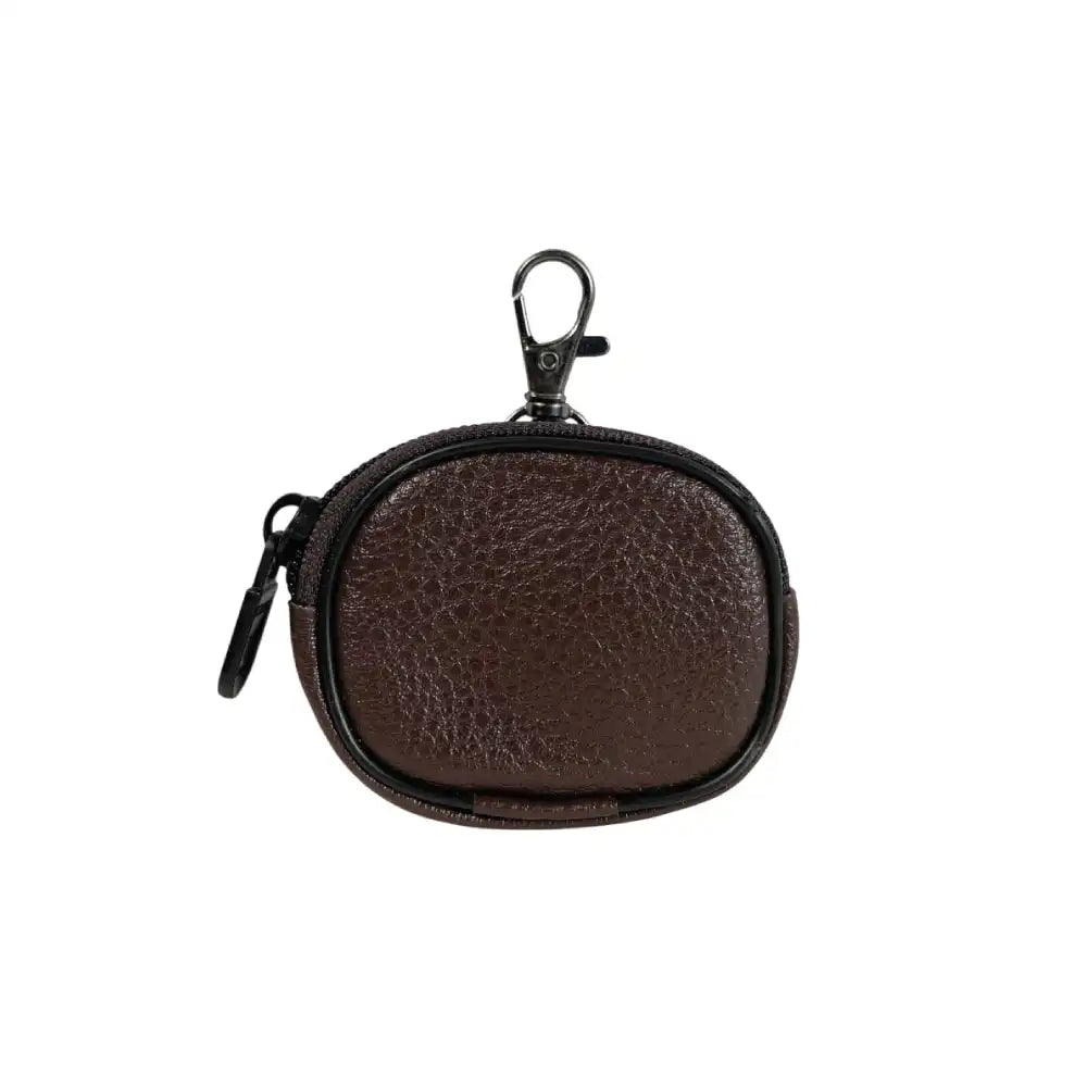 Premium Leather Keychain Coin Pouch Case with Zipper & Clip Hook