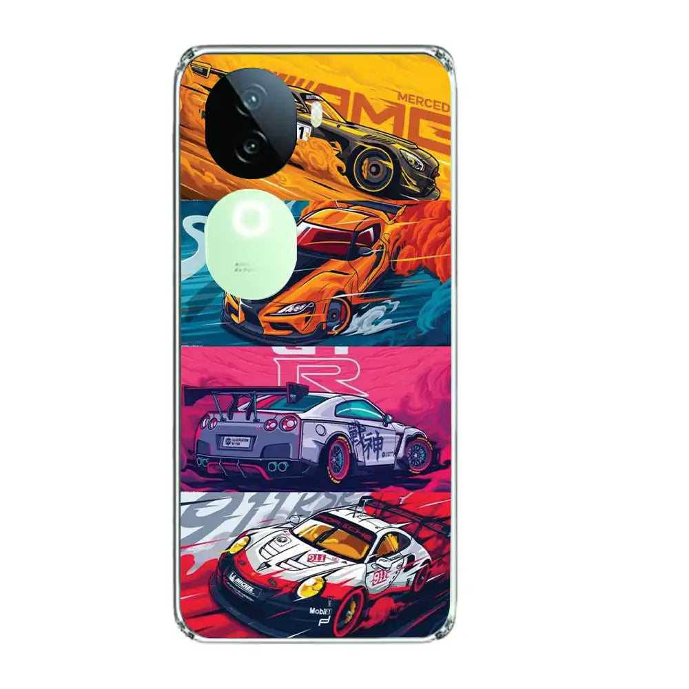 Sports Cars - Printed Silicone Case For IQOO Infographic