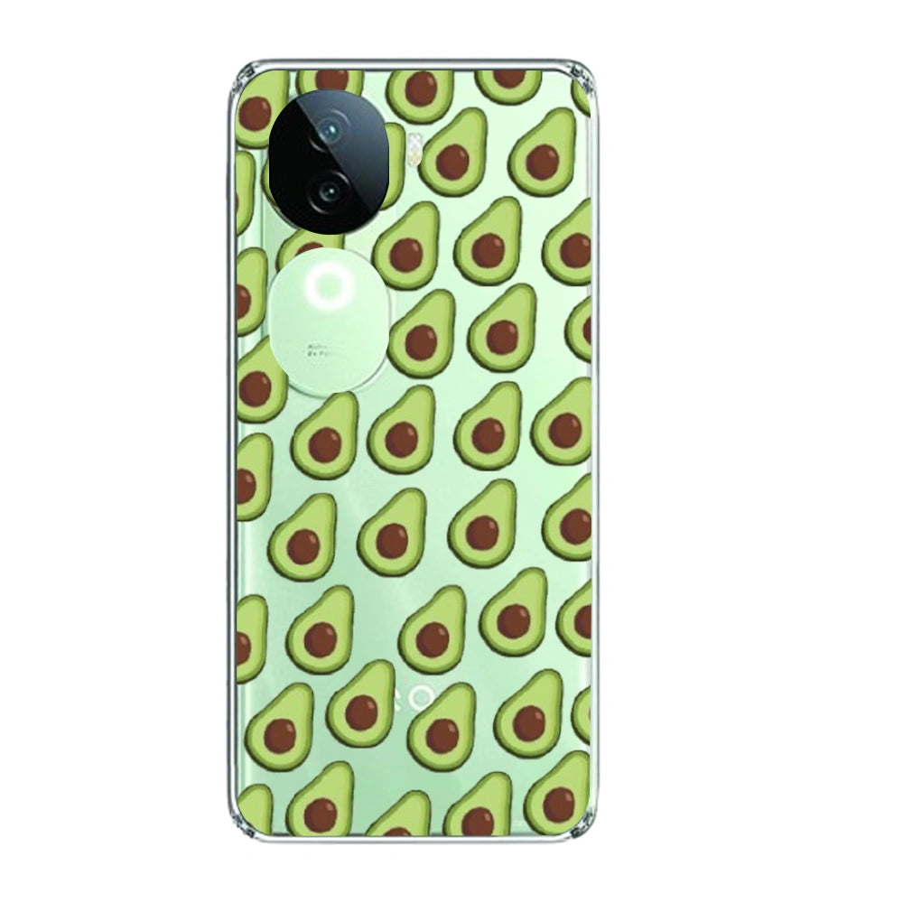 Avocado - Clear Printed Silicone Case For IQOO Infographic