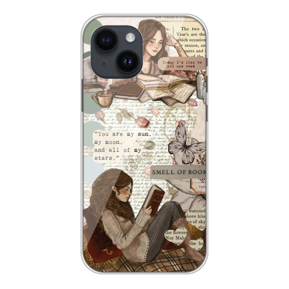 Book Collage - Silicone Case For iPhone Models Apple iPhone 14