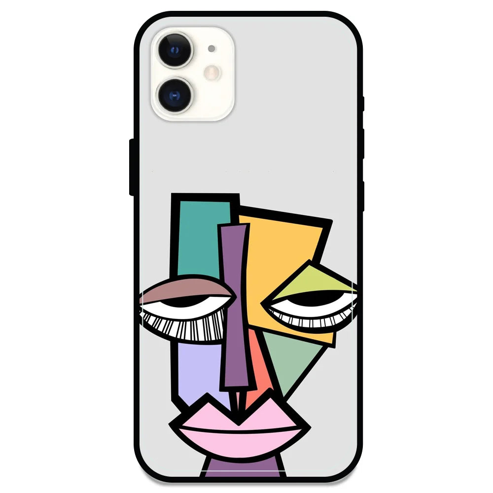 'Abstract Face - Glossy Metal Silicone Case For Apple iPhone 11