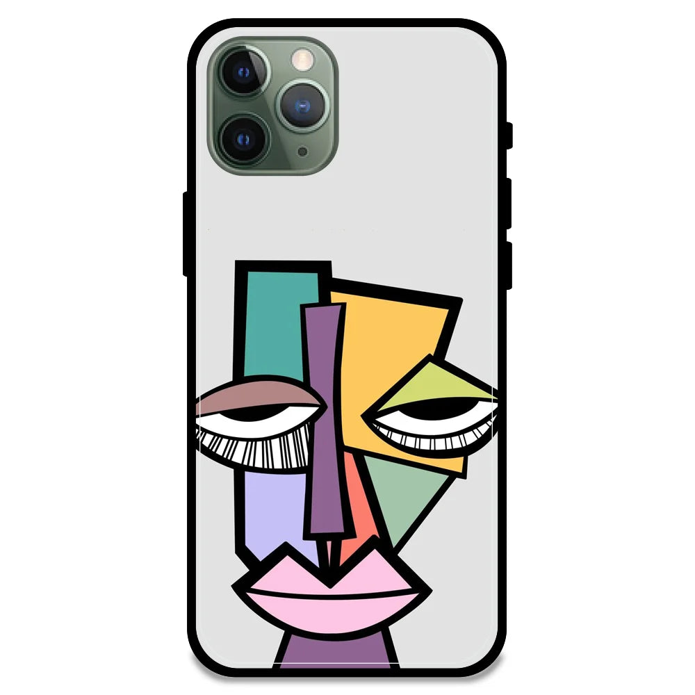 'Abstract Face - Glossy Metal Silicone Case For Apple iPhone 11 Pro