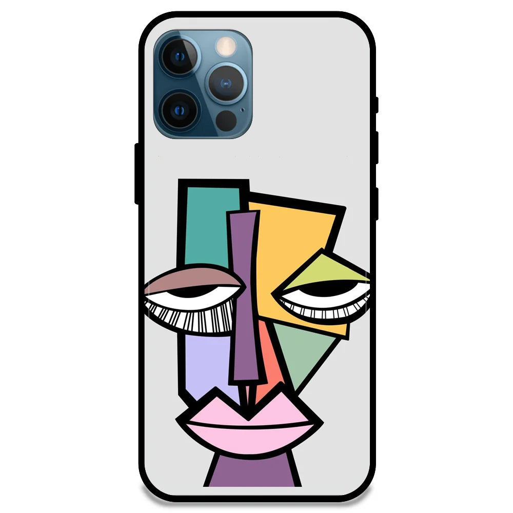 'Abstract Face - Glossy Metal Silicone Case For Apple iPhone 13 Pro