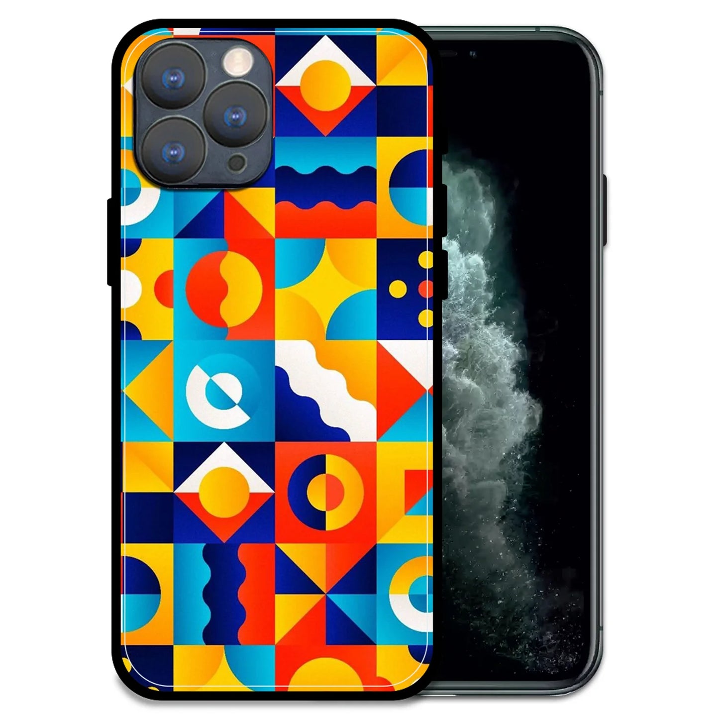 'Retro Pop Geometry - Glossy Metal Silicone Case For Apple iPhone 11 Pro Max