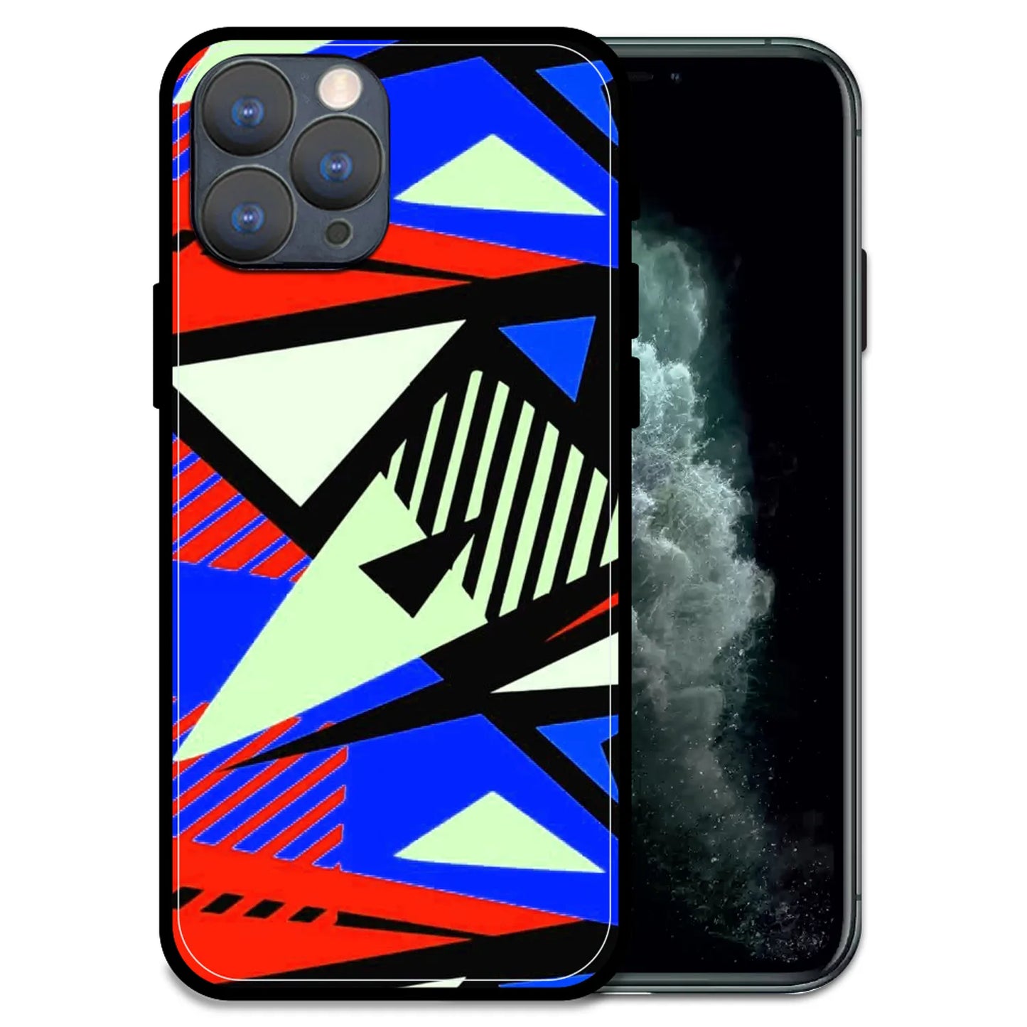 'Bold Geometric Pop - Glossy Metal Silicone Case For Apple iPhone 11 Pro