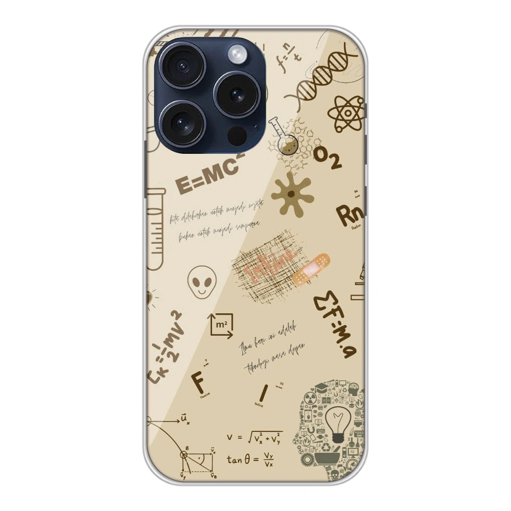 Physics Collage - Printed Silicone Case For Apple iPhone 15 Pro