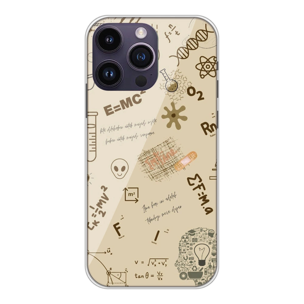 Physics Collage - Printed Silicone Case For Apple iPhone 14 Pro