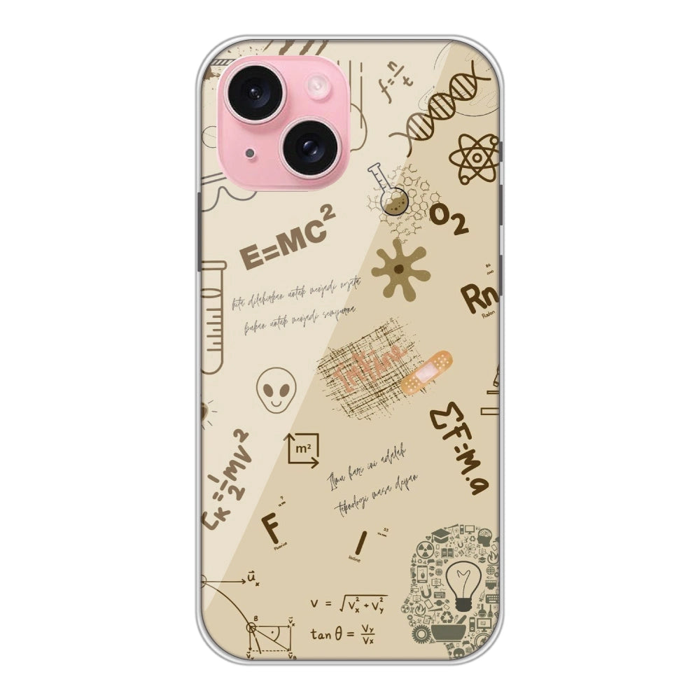 Physics Collage - Printed Silicone Case For Apple iPhone 15 Plus