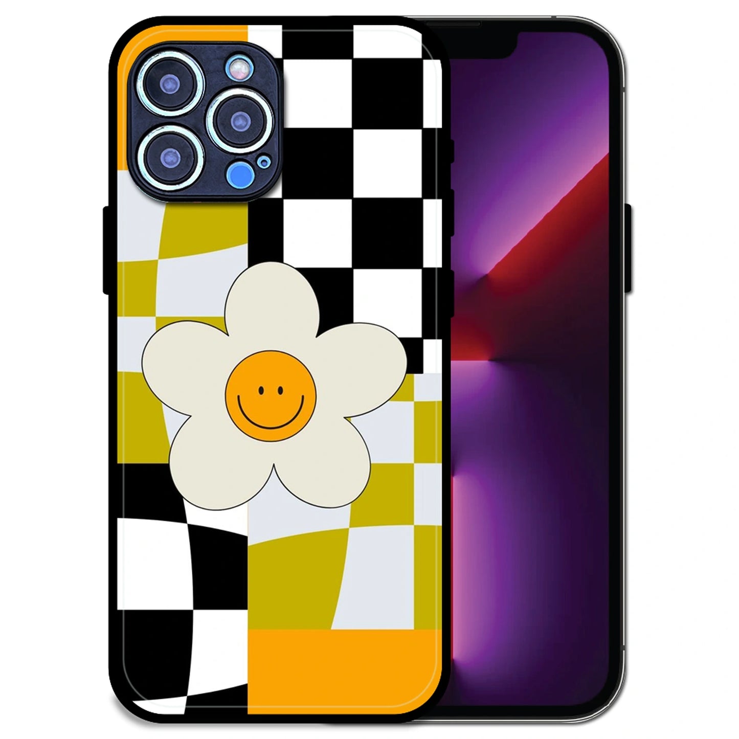 Smiley Flowe - Glossy Metal Silicone Case For Apple iPhone 13 Pro