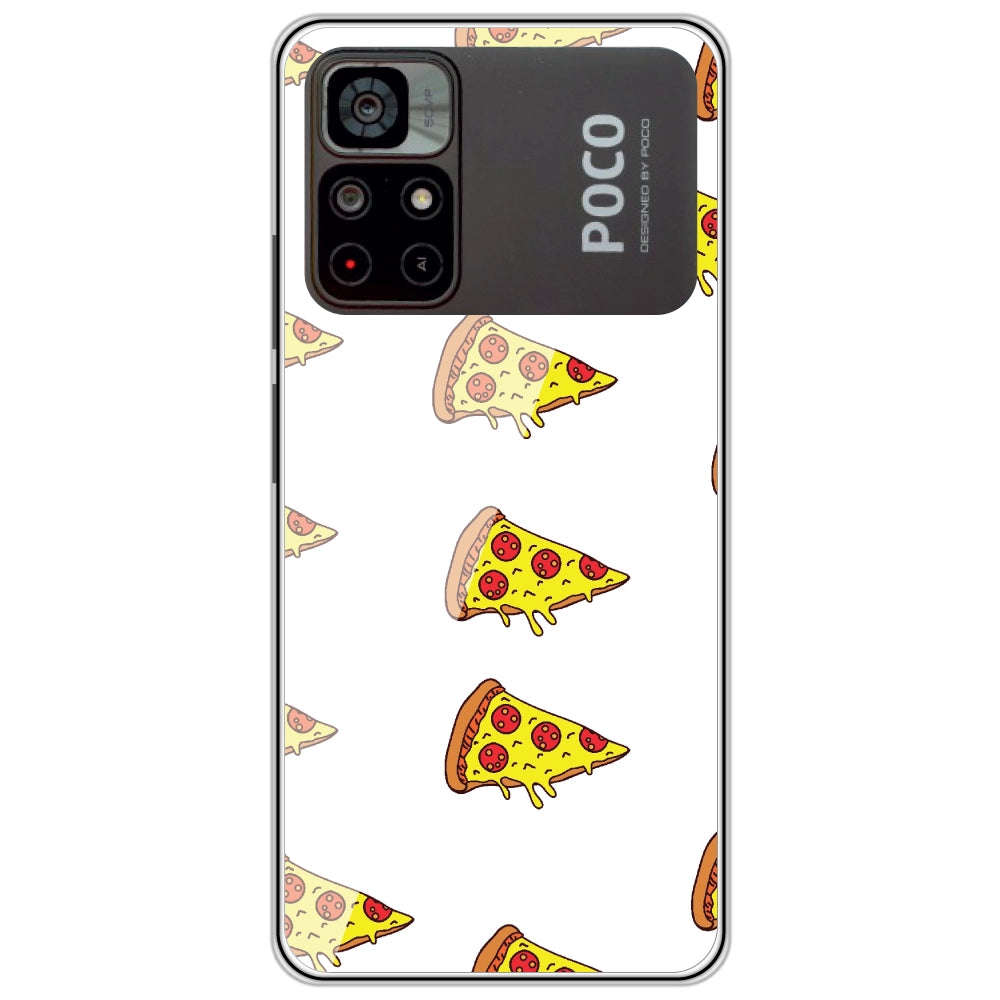 Pizza - Clear Printed Silicone Case For Poco Models