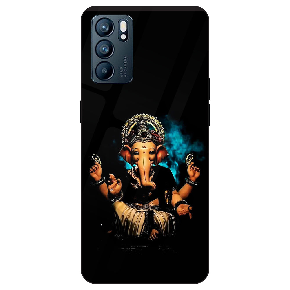 Lord Ganesh - Glass Case For Oppo Models