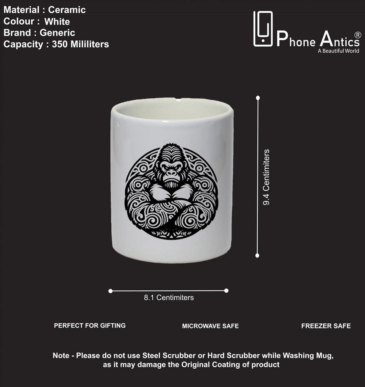 Tribal Gorilla - Mug Infographic