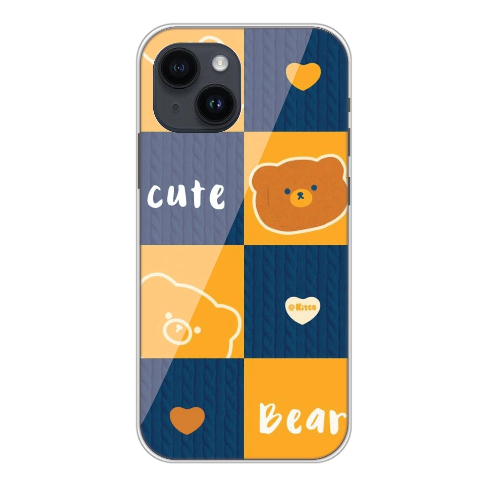 Cute Bear Collage - Silicone Case For Apple iPhone Models Apple iPhone 14