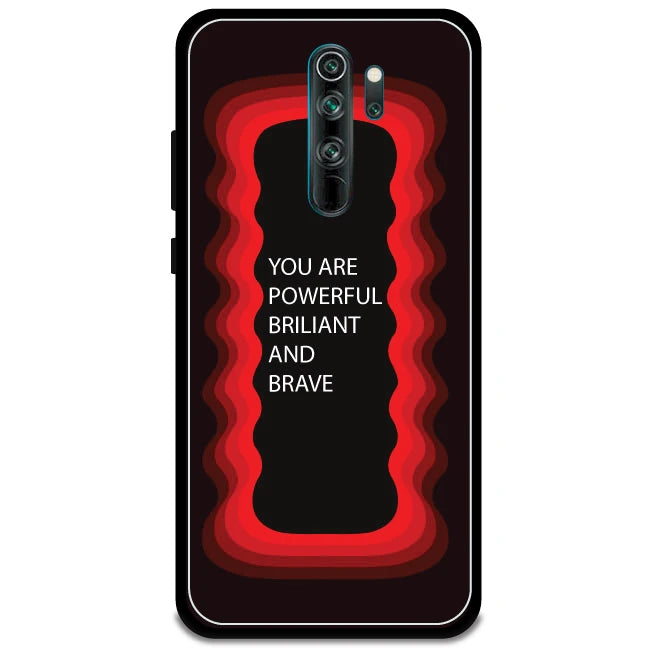 'You Are Powerful, Brilliant & Brave' - Red Armor Case For Redmi Models Redmi Note 8 Pro