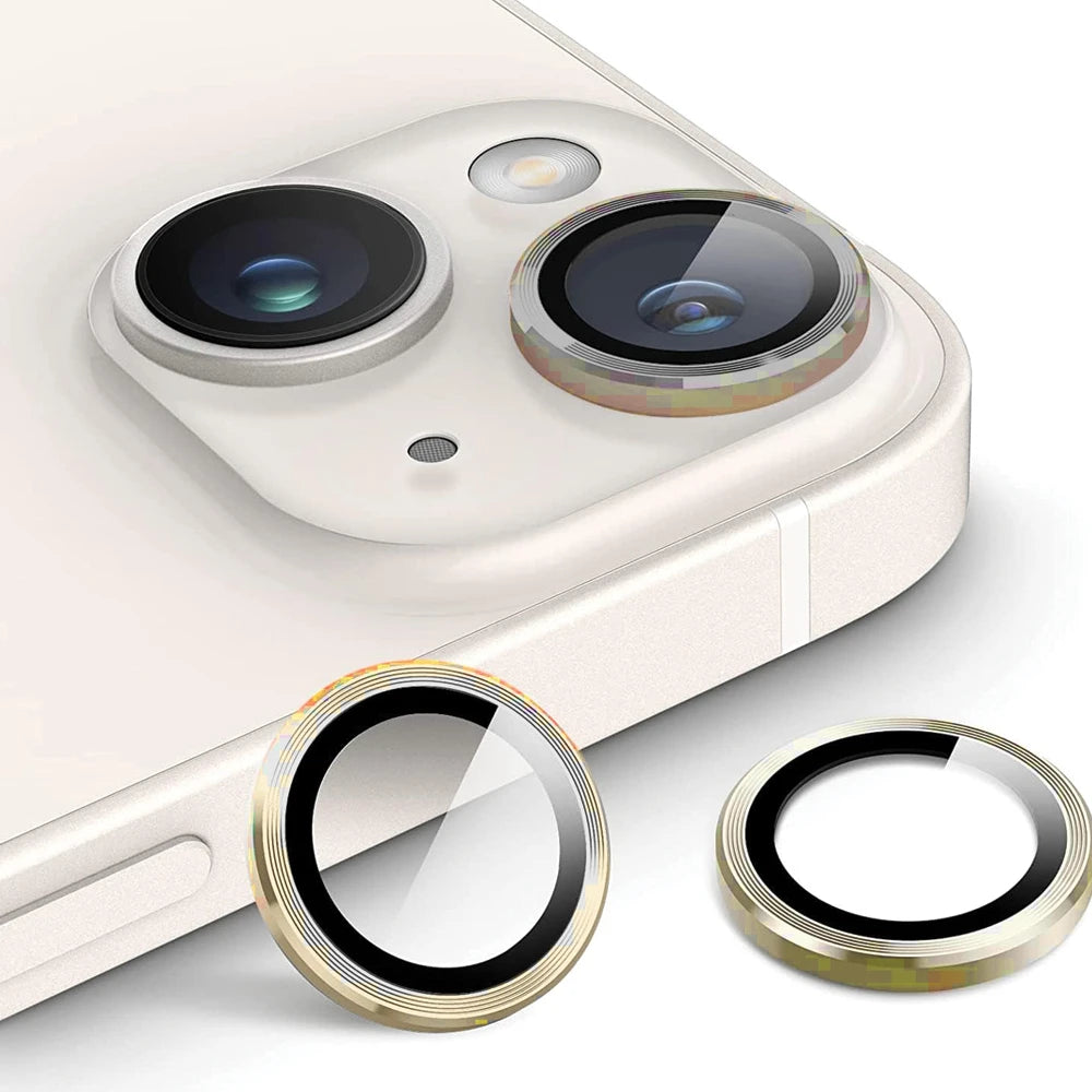 Metallic Camera Lens Protector- Gold iPhone 15 plus