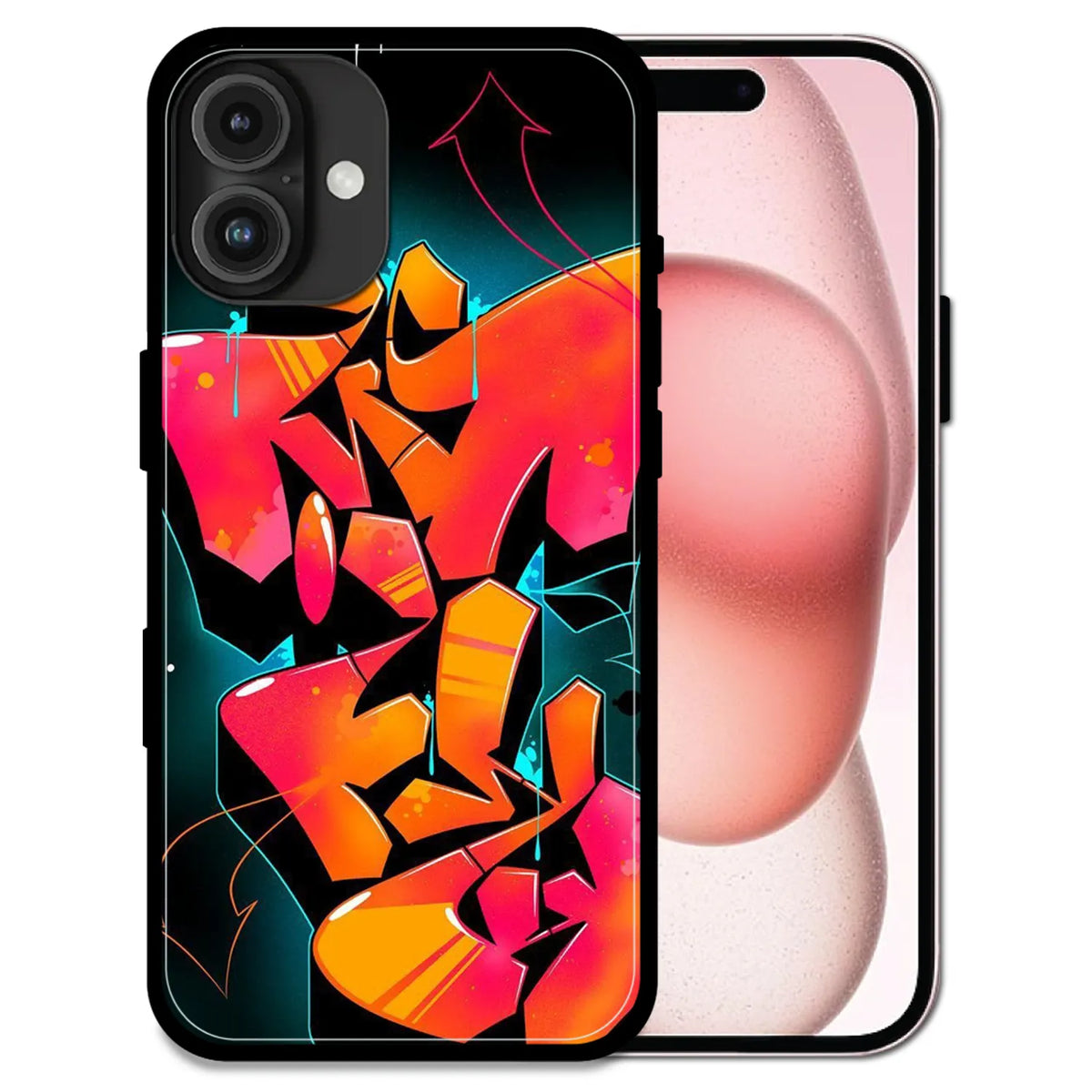 Graffiti Fire - Glossy Metal Silicone Case For Apple iPhone Models
