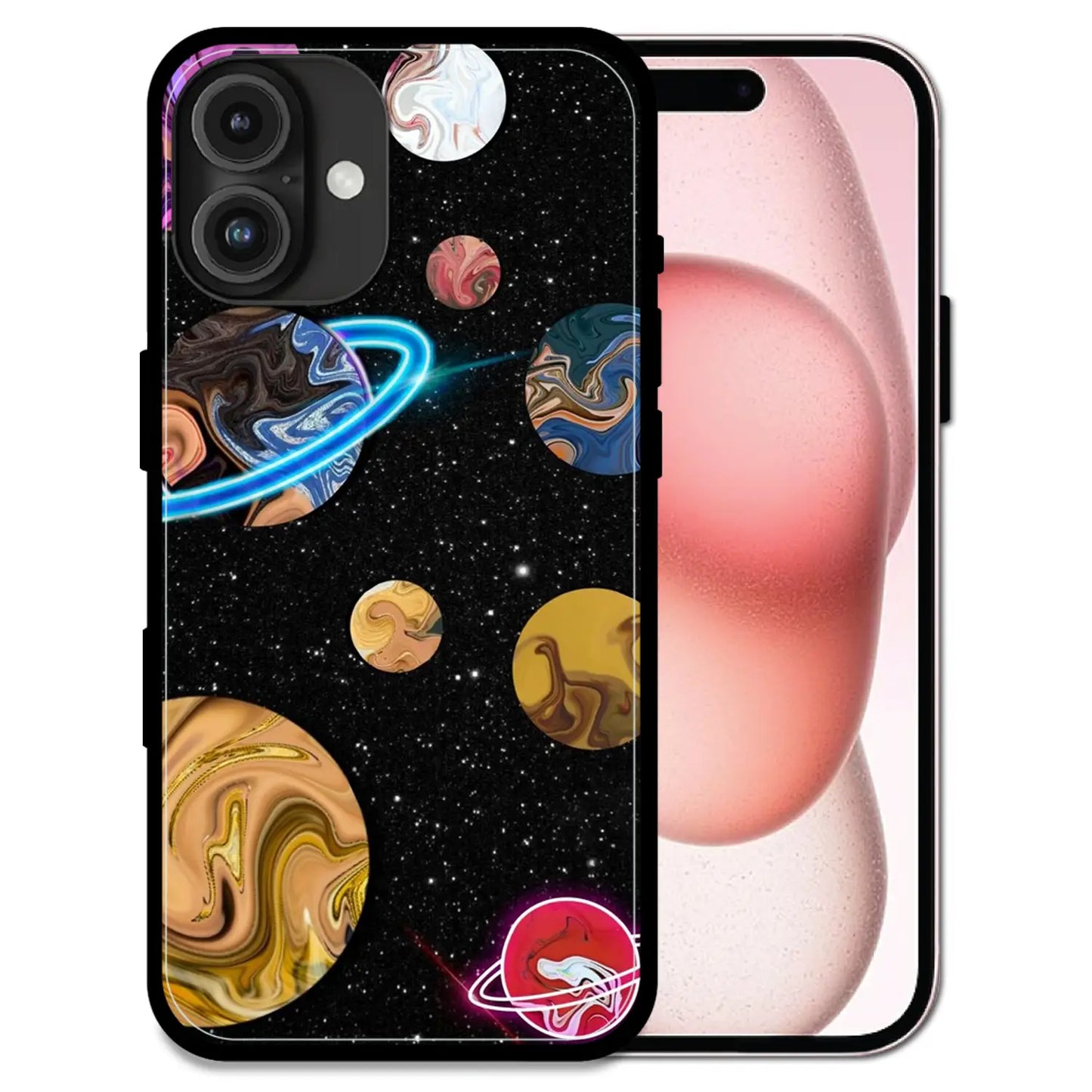 Cosmic Swirl Galaxy - Glossy Metal Silicone Case For Apple iPhone Models
