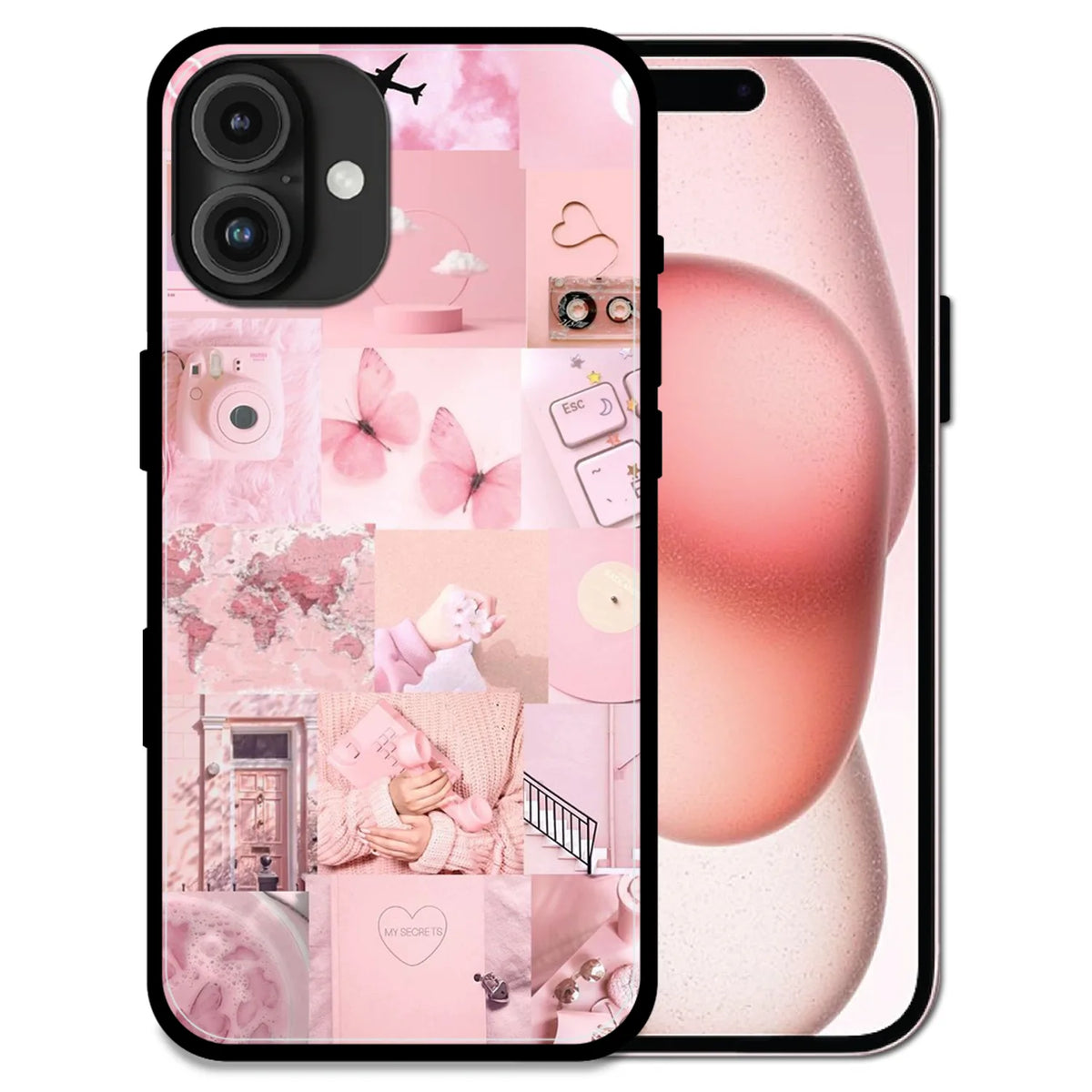 Blush Aesthetic - Glossy Metal Silicone Case For Apple iPhone Models