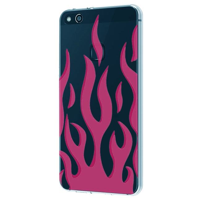 Pink Flames - Clear Printed Silicone Case For Samsung Models infographic