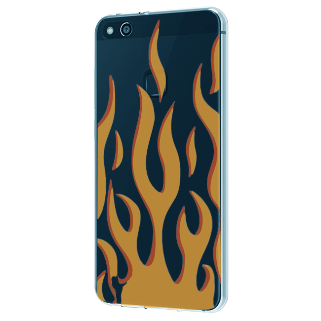 Orange Flames - Clear Printed Case For iPhone Models