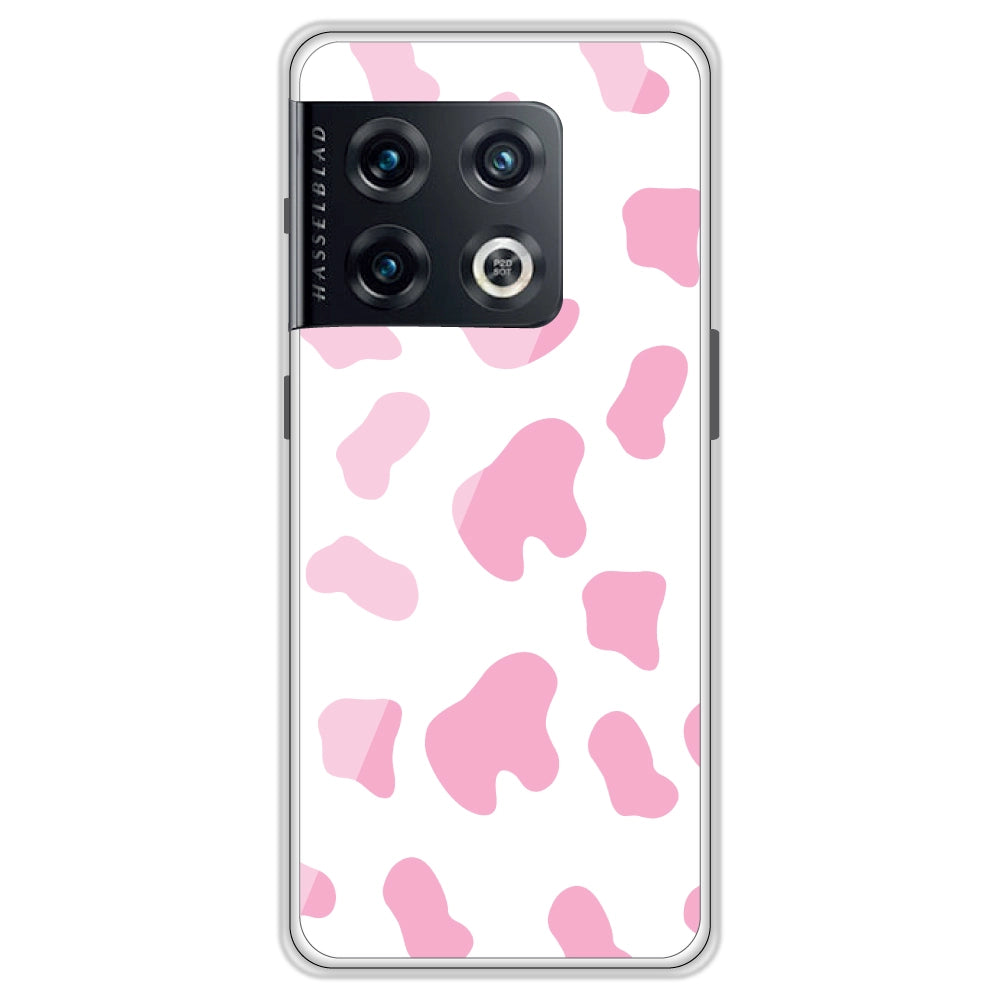 Pink Cow Print - Clear Printed Silicone Case For OnePlus Models