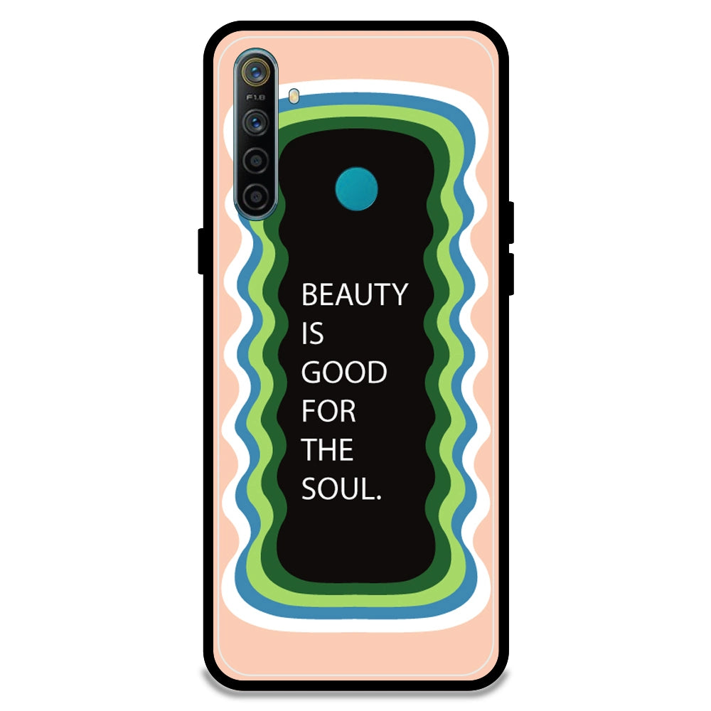 'Beauty Is Good For The Soul' - Peach Armor Case For Realme Models Realme 5i