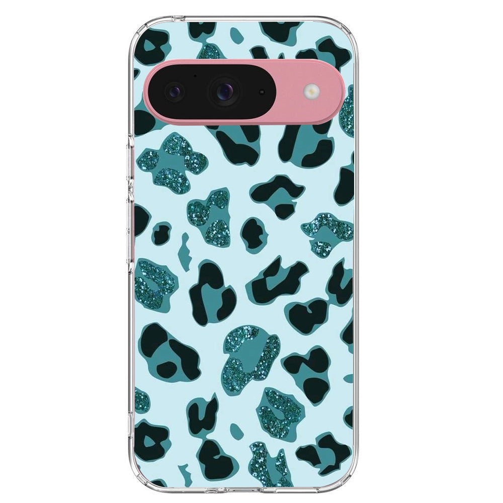 Blue Leopard Glitter Print - Printed Silicone Case For Google Pixel Infographic