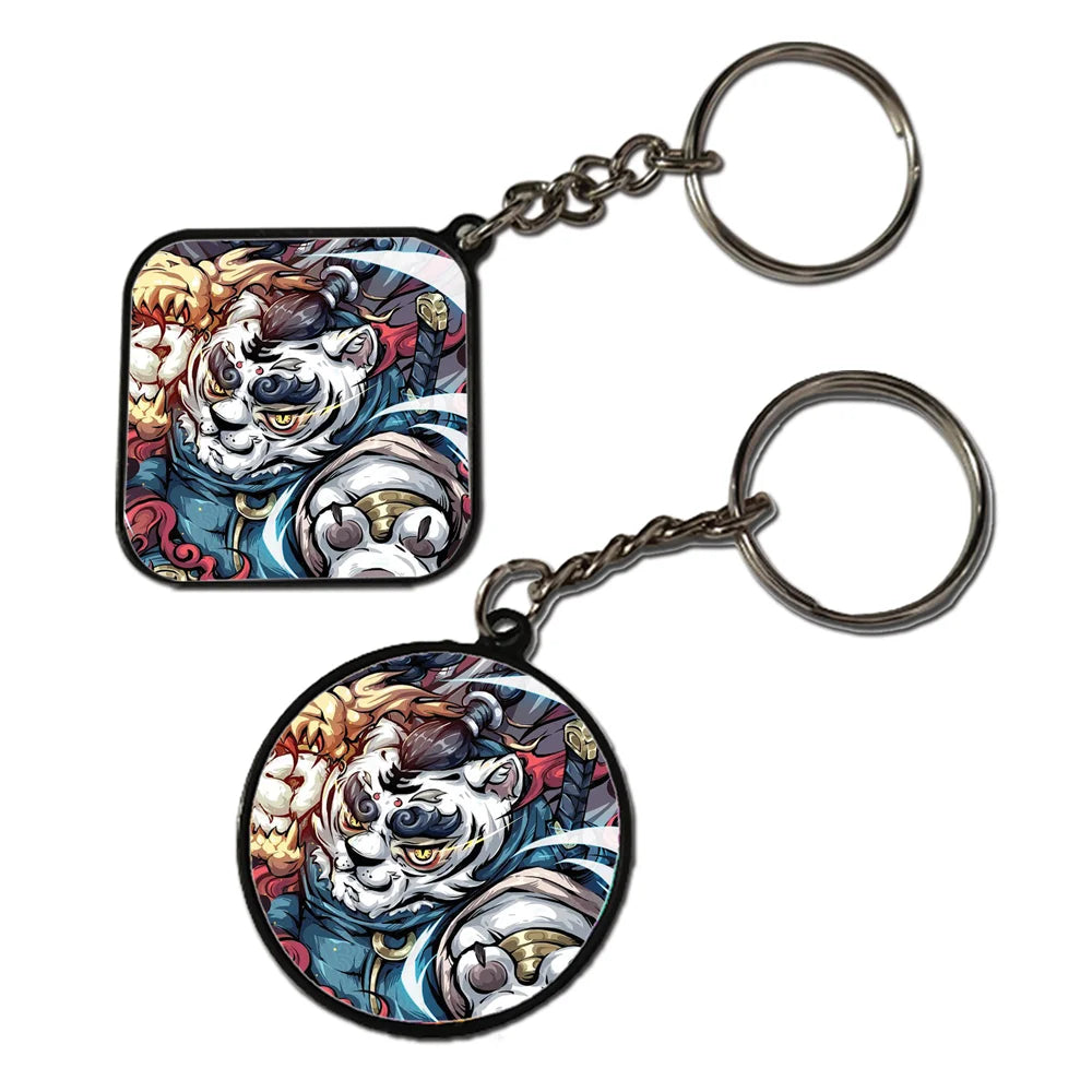 Panda Warrior- Keychain With Black Border (Pack Of 2)