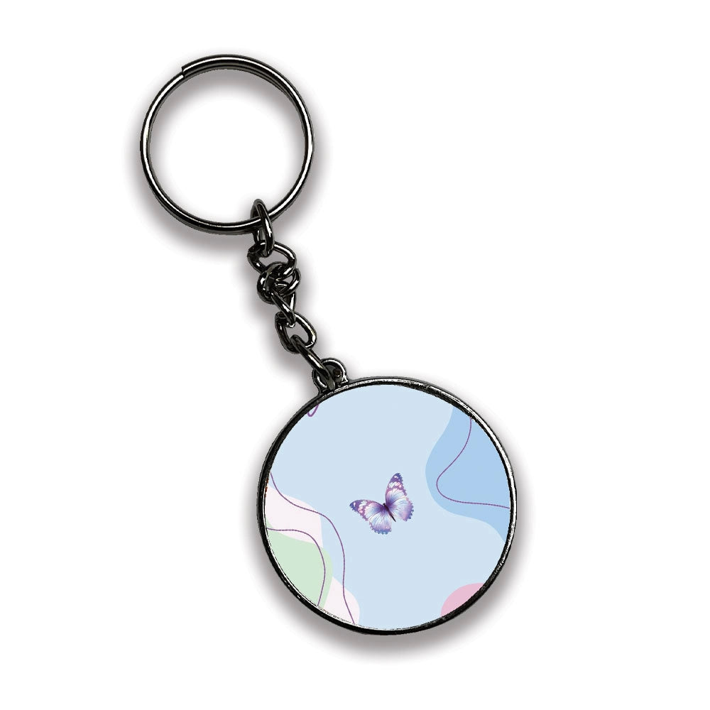 Butterfly - A Combo Of 4 Silver Border Keychains