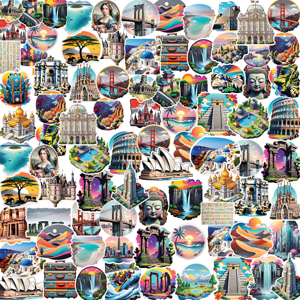 Places Sticker Bundle – 47 Waterproof Aesthetic Stickers