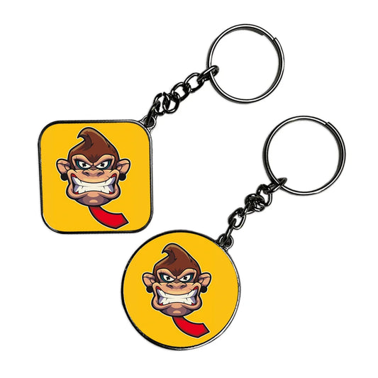 Yellow Monkey - Keychain With Silver Border (Pack Of 2)