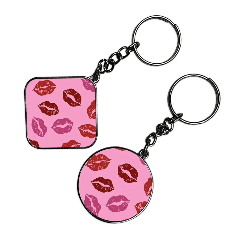 Kisses - Keychain With Silver Border (Pack Of 2)