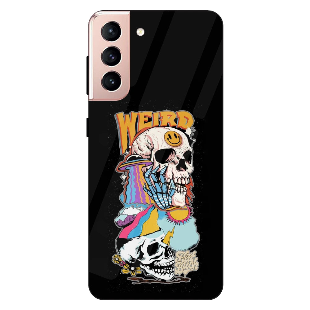 Weird Skull Graffiti - Glass Case For Samsung Models