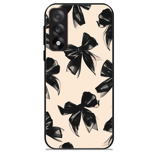 Black Bows - Glossy Metal Silicone Case For OnePlus Models