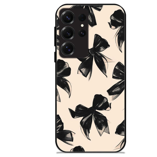 Black Bows - Glossy Metal Silicone Cases for Samsung