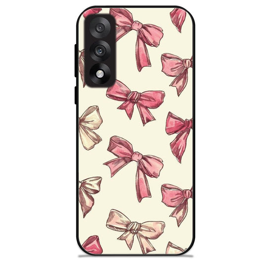 Pastel Pink Bows - Glossy Metal Silicone Case For OnePlus Models