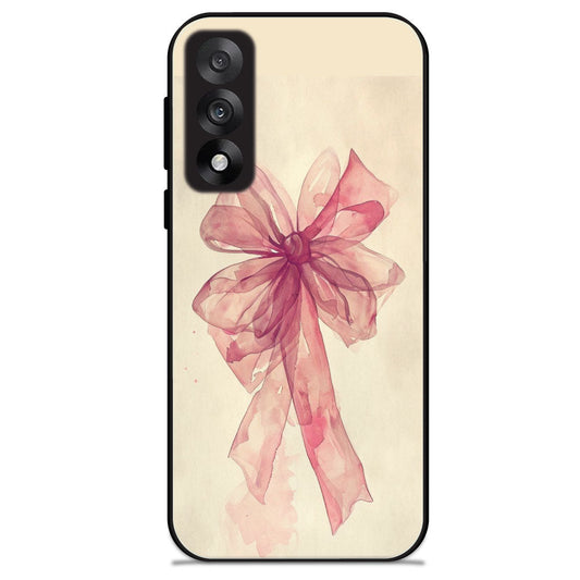 Pretty Pink Bow - Glossy Metal Silicone Case For OnePlus Models