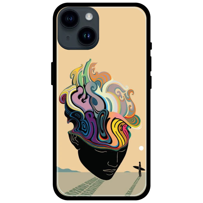 'Rainbow Mind - Glossy Metal Silicone Case For Apple iPhone 14