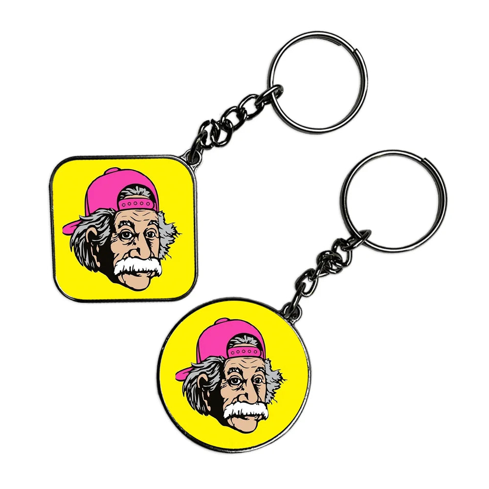 Einstein Swag - Keychain With Silver Border (Pack Of 2)