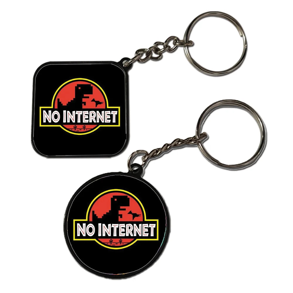 No Internet - Keychain With Black Border (Pack Of 2)