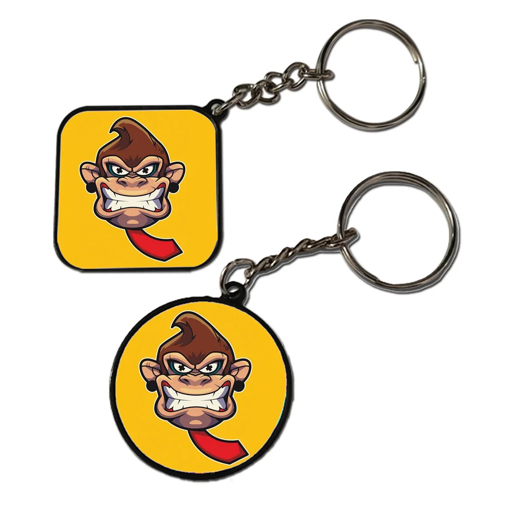 Yellow Monkey - Keychain With Black Border (Pack Of 2)