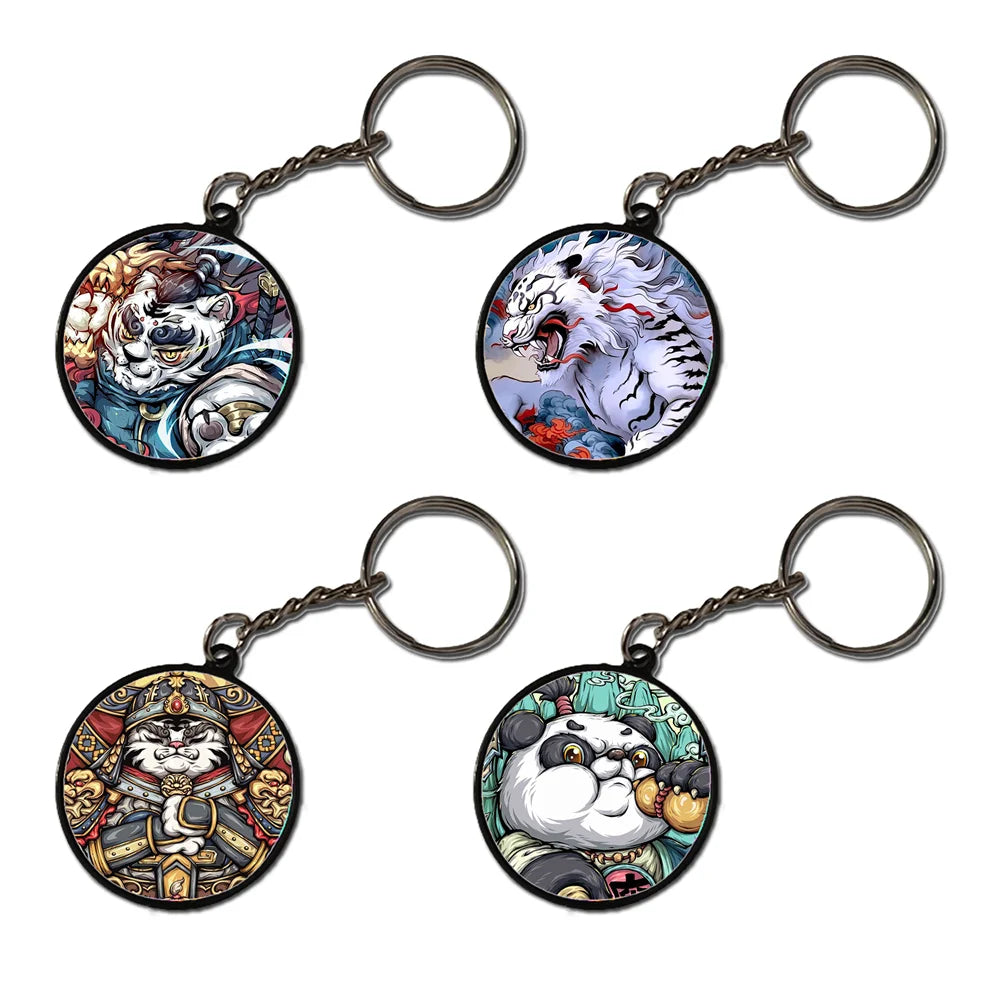 Warriors - A Combo Of 4 Black Border Keychains