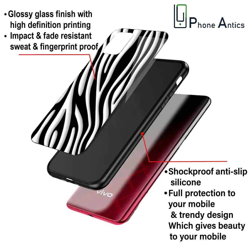 'Zebra Print - Glass Case For Apple iPhone Infographic