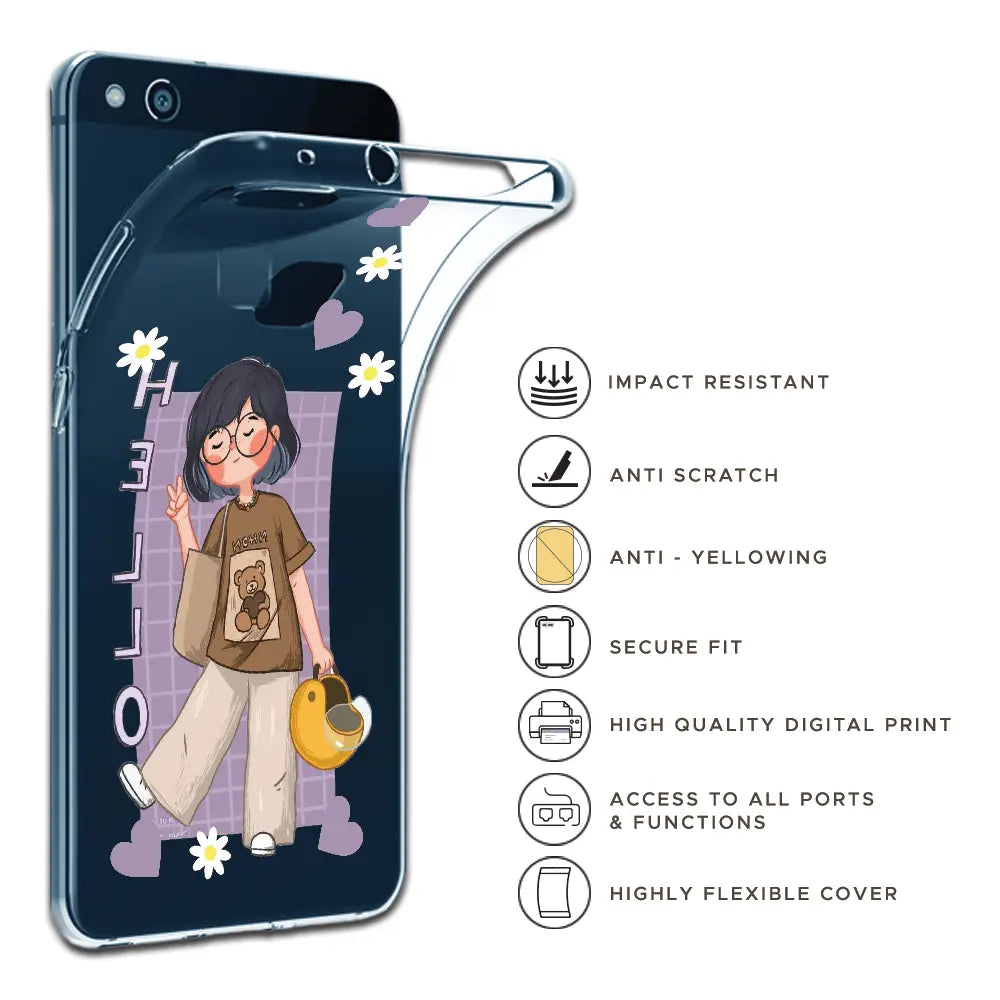 Hello - Clear Printed Silicone Case For OnePlus Holographic