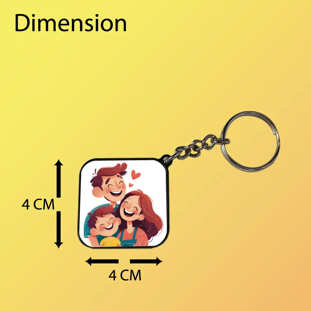 Customize Your Own Keychain – Personalized Double-Sided Printed Keychain Black Square Infographic