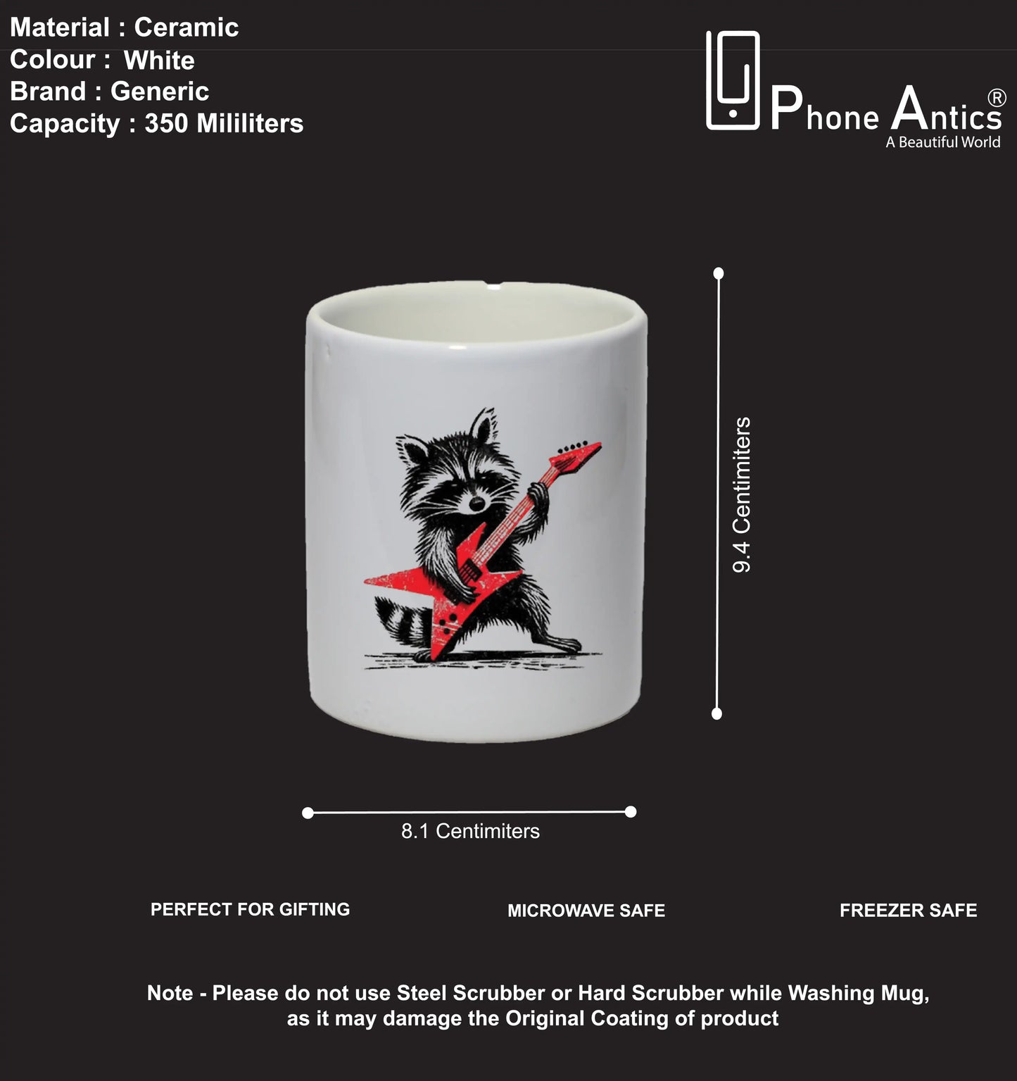 Rock Raccoon - Mug Infographic