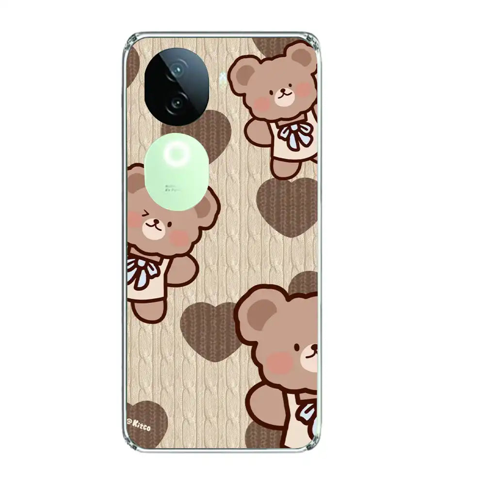 Teddy Heart - Printed Silicone Case For IQOO Infographic